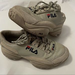 tan/brown fila platform sneakers size 7 womens